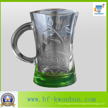 Glass Cup Colored Bottom Beer Mug Kb-Hn03157